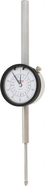 SPI - 2" Range, 0-100 Dial Reading, 0.001" Graduation Dial Drop Indicator - 2.2" Dial, 0.1" Range per Revolution, 0.004" Accuracy, Revolution Counter, Includes NIST Traceability Certification - Benchmark Tooling