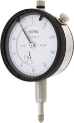 SPI - 1/4" Range, 0-100 Dial Reading, 0.001" Graduation Dial Drop Indicator - 2.2" Dial, 0.1" Range per Revolution, 0.002" Accuracy, Revolution Counter, Includes NIST Traceability Certification - Benchmark Tooling