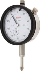 SPI - 1/2" Range, 0-50-0 Dial Reading, 0.001" Graduation Dial Drop Indicator - 2.2" Dial, 0.1" Range per Revolution, 0.002" Accuracy, Revolution Counter, Includes NIST Traceability Certification - Benchmark Tooling