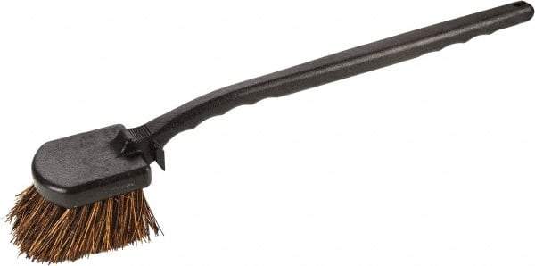 Harper Brush - 2-1/4" Bristle Length, Palmyra Utility Scrub Brush - 3-1/2" x 3-1/2" Long x 3" Wide Head, 20" OAL, Easy Grip Handle, Black, Polypropylene Block - Benchmark Tooling