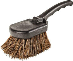 Harper Brush - 2-1/4" Bristle Length, Palmyra Utility Scrub Brush - 3-1/2" x 3-1/2" Long x 3" Wide Head, 10" OAL, Easy Grip Handle, Black, Polypropylene Block - Benchmark Tooling