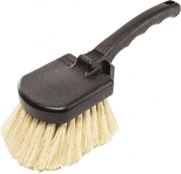 Harper Brush - 2-1/4" Bristle Length, Tampico Utility Scrub Brush - 3-1/2" x 3-1/2" Long x 3" Wide Head, 10" OAL, Easy Grip Handle, Black, Polypropylene Block - Benchmark Tooling