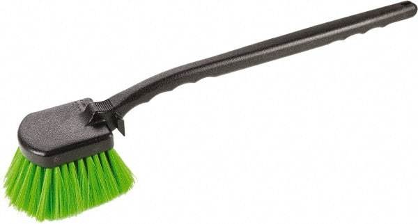 Harper Brush - 2-1/4" Bristle Length, Flagged Plastic Utility Scrub Brush - 3-1/2" x 3-1/2" Long x 3" Wide Head, 20" OAL, Easy Grip Handle, Black, Polypropylene Block, Flagged - Benchmark Tooling