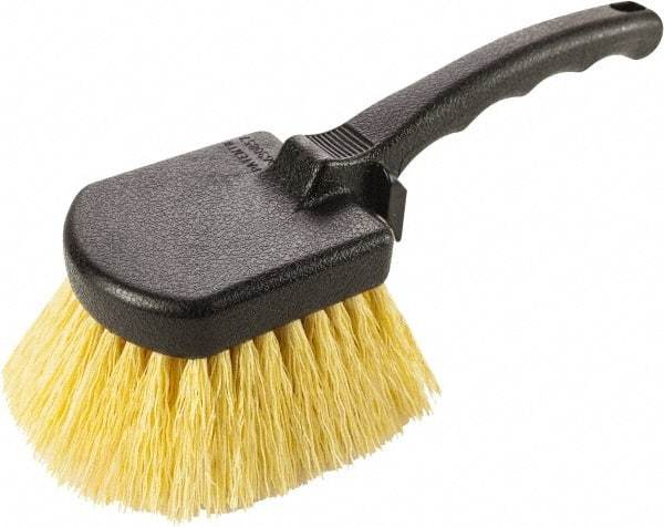 Harper Brush - 2-1/4" Bristle Length, Polypropylene Utility Scrub Brush - 6" Long x 8" Wide Head, 10" OAL, Easy Grip Handle, Black, Polypropylene Block, Flagged - Benchmark Tooling