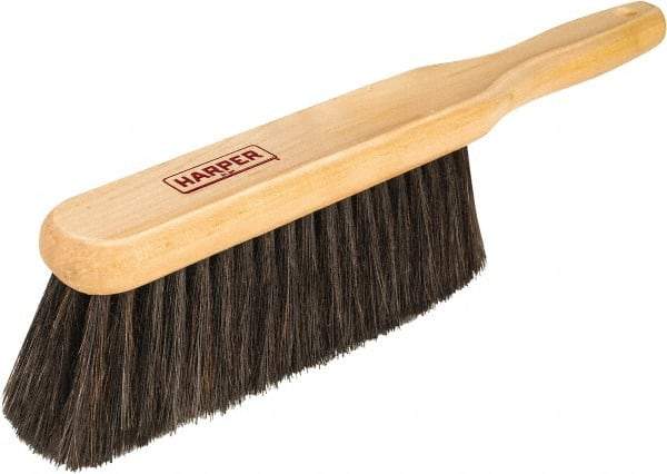 Harper Brush - 14" OAL, Horsehair & Nylon Counter Brush - 2-1/4" Bristle Length, 8" Long x 1-3/4" Wide Head, Straight Wood Handle, Black - Benchmark Tooling