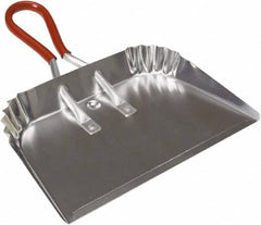 Harper Brush - 17" Wide x 10" Deep x 4" High Handheld Dustpan - Aluminum Body, 9" Aluminum Handle, Silver - Benchmark Tooling