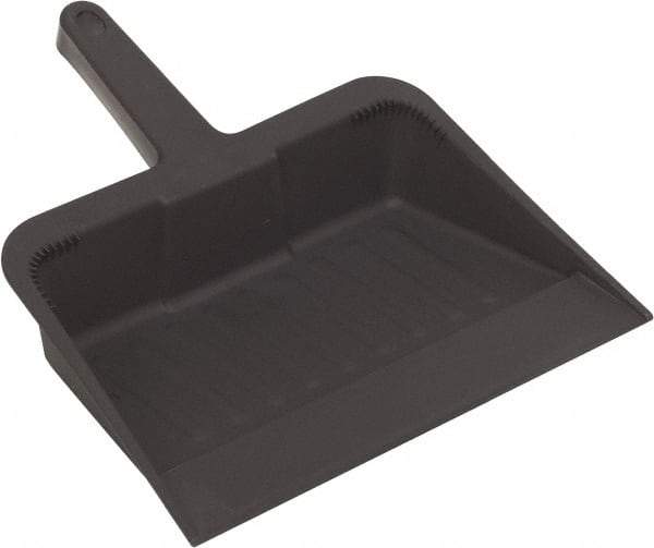 Harper Brush - 12" Wide x 7" Deep x 5" High Handheld Dustpan - Plastic Body, 5" Handle, Black - Benchmark Tooling