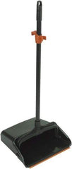 Harper Brush - 12" Wide x 12" Deep x 36" High Upright Dustpan - Plastic Body, 28" Aluminum Handle, Black - Benchmark Tooling