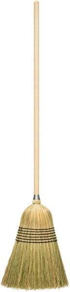 Harper Brush - 56" OAL Corn Bristle Broom - 39" Long Wood Handle, 17" Bristle Length, 14" Wide - Benchmark Tooling