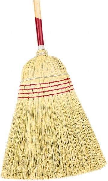 Harper Brush - 58" OAL Corn Bristle Broom - 40" Long Wood Handle, 18" Bristle Length, 18" Wide - Benchmark Tooling