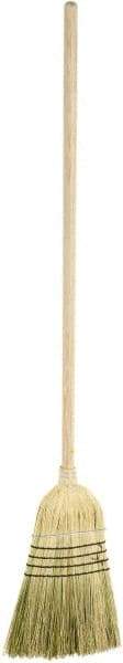 Harper Brush - 55" OAL Corn Blend Bristle Broom - 39" Long Wood Handle, 16" Bristle Length, 12" Wide - Benchmark Tooling