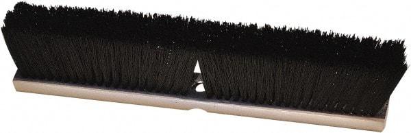 Harper Brush - 18" Medium Duty Synthetic Push Broom - 3" Bristle Length, Wood Block, Threaded Handle Connection, Handle Sold Separately - Benchmark Tooling