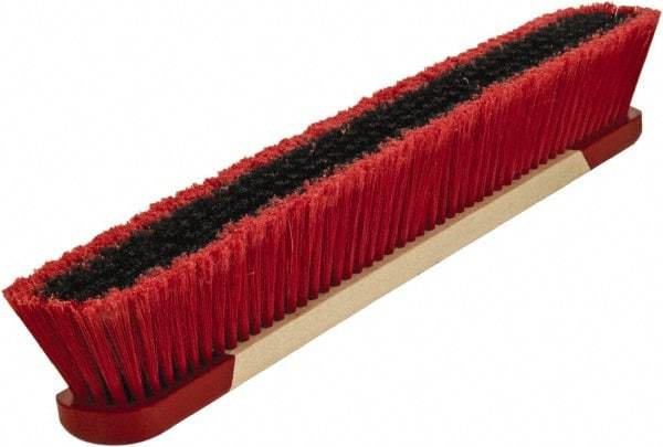 Harper Brush - 24" Medium Duty Synthetic Push Broom - 3" Bristle Length, Wood Block, Bolt-On Handle Connection, Handle Included - Benchmark Tooling