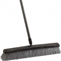 Harper Brush - 24" Rough Surface Synthetic Push Broom - 3" Bristle Length, Plastic Block, Threaded Handle Connection, Handle Included - Benchmark Tooling