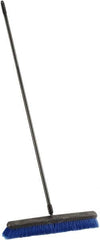 Harper Brush - 24" Medium Duty Synthetic Push Broom - 3" Bristle Length, Plastic Block, Threaded Handle Connection, Handle Included - Benchmark Tooling