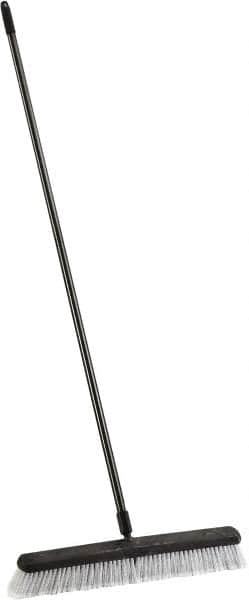 Harper Brush - 24" Smooth Surface Synthetic Push Broom - 3" Bristle Length, Plastic Block, Threaded Handle Connection, Handle Included - Benchmark Tooling