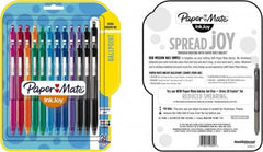 Paper Mate - 1mm Ball Point Retractable Ball Point Pen - Pink, Red, Orange, Green, Turquoise, Blue, Purple & Black - Benchmark Tooling