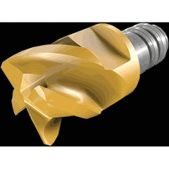 Iscar - MM EC-H CF Grade IC908 Carbide End Milling Tip Insert - TiAlN Finish, 4 Flutes, 20mm Cutting Diam, 15mm Depth of Cut, 25.5mm Extension, 46/48° Helix - Benchmark Tooling