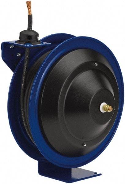 CoxReels - #4 AWG x 35' Cable, 150 Amp, 600 Volt Welding Cable Reel - 14-1/2" Overall Height x 8-1/2" Overall Width x 13-3/4" Overall Depth, Cable Included - Exact Industrial Supply