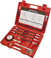 Lang - 8 Piece Dial Engine Compression Test Kit - 300 Max Pressure, 0 to 300 PSI (0 to 21 Kg/cm2) Scale - Benchmark Tooling