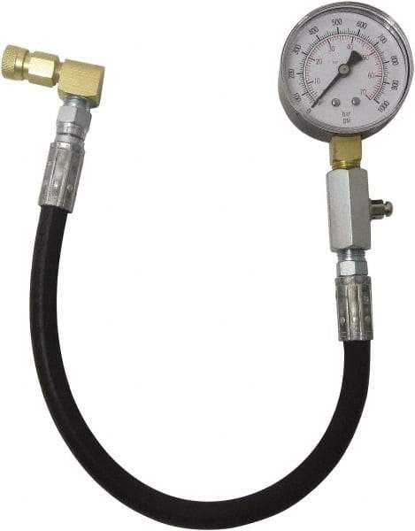 Lang - 1.38' Hose Length, 2,000 Max psi, Mechanical Automotive Diesel Compression Tester - 2 Lb Graduation - Benchmark Tooling