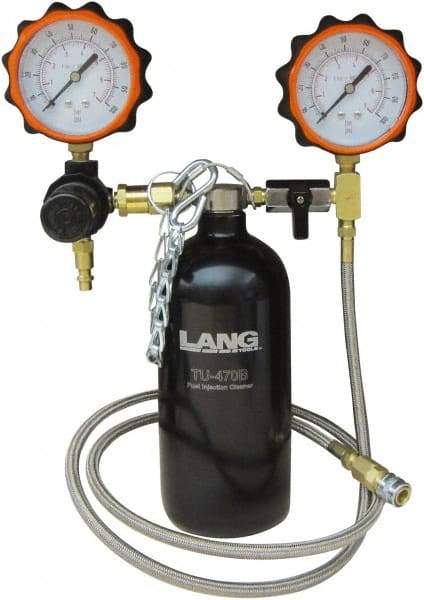 Lang - 4' Hose Length, 100 Max psi, Mechanical Automotive Fuel Injection Cleaner/Gauge - 1 Lb Graduation - Benchmark Tooling