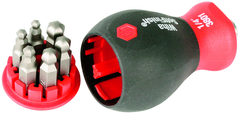 7 Piece - Stubby SoftFinish® Grip Bit Holder Set -- 1/8; 9/64; 5/32; 3/16; 7/32; & 1/4 Bits - Ball End Hex Bits - Benchmark Tooling