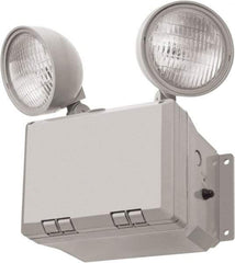 Lithonia Lighting - 2 Heads, 120/277 VAC, Thermoplastic, LED Emergency Light - 2.7 Watts, 8-3/8" Long x 12-7/8" High x 6" Wide, Sealed Nickel Cadmium Battery - Benchmark Tooling