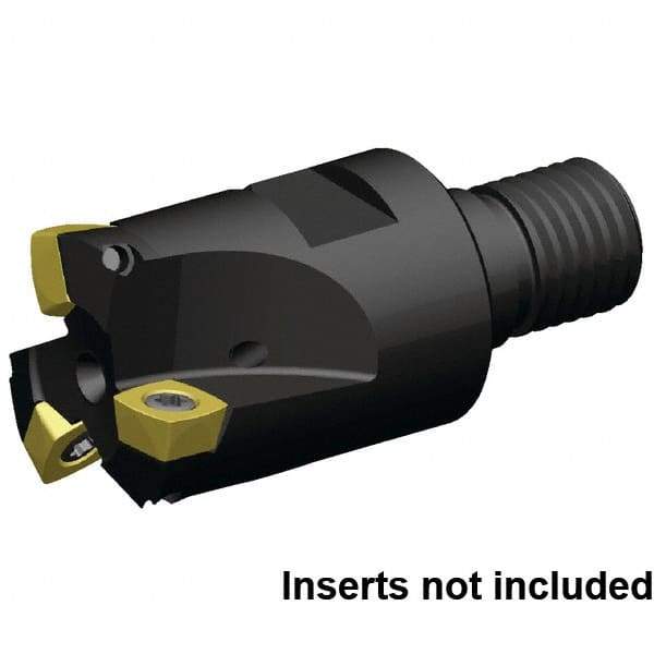 Kennametal - 25mm Cut Diam, 1.5mm Max Depth, M12 21mm Shank Diam, Modular Connection Indexable High-Feed End Mill - Screw Holding Method, XD..090408 Insert, 7792VXD09 Toolholder, Through Coolant - Benchmark Tooling