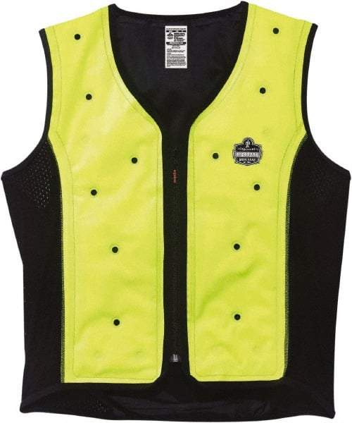Ergodyne - Size 4XL, Lime Cooling Vest - 53 to 56" Chest, Zipper Front - Benchmark Tooling