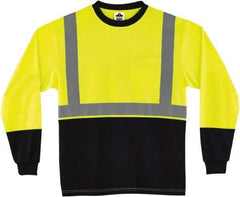 Ergodyne - Size 3XL, Hi-Viz Lime, High Visibility, Long Sleeve T-Pocket, - 54" Chest, 1 Pocket, Polyester - Benchmark Tooling