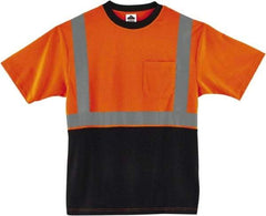 Ergodyne - Size S, Hi-Viz Orange, High Visibility, Short Sleeve T-Pocket, - 36" Chest, 1 Pocket, Polyester - Benchmark Tooling