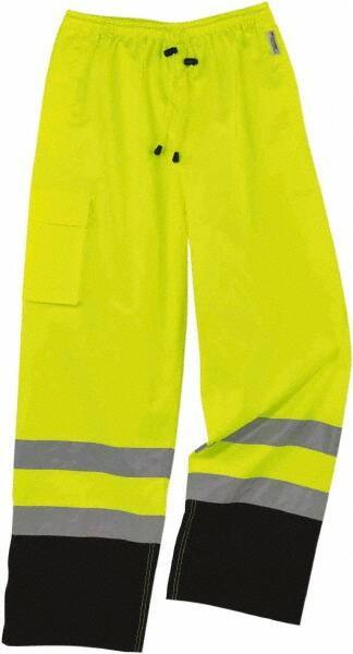 Ergodyne - Size M, Lime, Rain Pants - 1 Pocket, Elastic Wrist - Benchmark Tooling