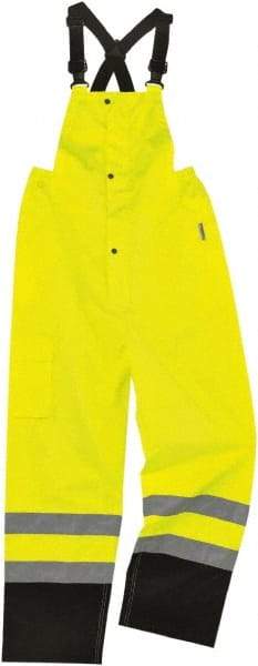 Ergodyne - Size XL, Lime, Rain Bib Overall - 1 Pocket - Benchmark Tooling