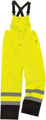 Ergodyne - Size 5XL, Lime, Rain Bib Overall - 1 Pocket - Benchmark Tooling