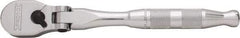 Proto - 3/8" Drive Pear Head Ratchet - Full Polish Chrome Finish, 7" OAL, 90 Gear Teeth, Standard Handle, Reversible Flex Head - Benchmark Tooling