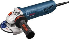 Bosch - 4-1/2" Wheel Diam, 11,500 RPM, Corded Angle & Disc Grinder - 5/8-11 Spindle, 120 Volts, 10 Amps - Benchmark Tooling