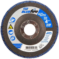 Norton - 4-1/2" 80 Grit 7/8" Center Hole Type 27 Zirconia Alumina Flap Disc - Benchmark Tooling