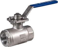 BONOMI - 3/4" Pipe, Full Port, Stainless Steel Full Port Ball Valve - 2 Piece, NPT Ends, Lever Handle, 3,000 WOG - Benchmark Tooling