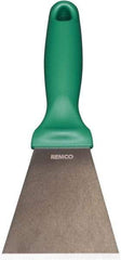 Remco - Stiff Stainless Steel Beveled Scraper - 3" Blade Width x 3-1/2" Blade Length, 5-13/32" Long Ergonomic Polypropylene Handle - Benchmark Tooling