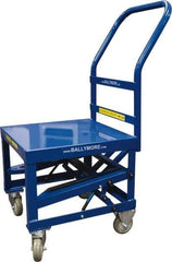Ballymore - 400 Lb Capacity, 20" Wide x 27" Long x 42" High Mobile Cart - 1 Shelf, Steel, 2 Rigid/2 Swivel Casters - Benchmark Tooling