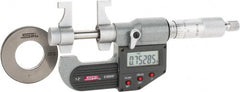 SPI - 1 to 2" Range, 0.00005" Resolution, Ratchet Stop Thimble, Electronic Inside & Tubular Micrometer - Benchmark Tooling