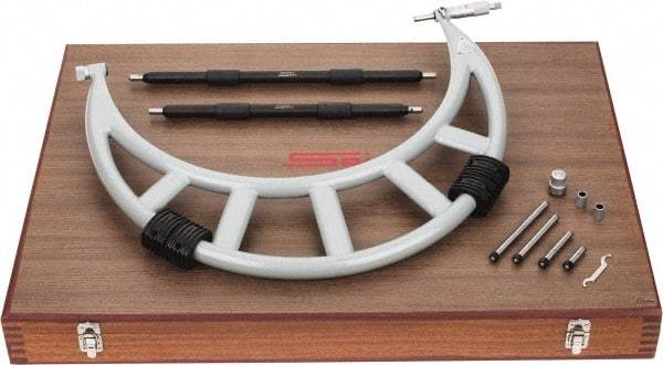 SPI - Mechanical, 12 to 16 Range, Carbide Face Interchangeable Anvil Micrometer - 0.0004" Accuracy, 0.001" Graduation - Benchmark Tooling