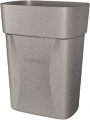 Made in USA - 14 Qt Gray Rectangle Trash Can - Polyethylene, None Graphic, Lid Not Included - Benchmark Tooling