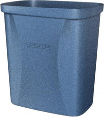 Made in USA - 10 Qt Blue Rectangle Trash Can - Polyethylene, None Graphic, Lid Not Included - Benchmark Tooling