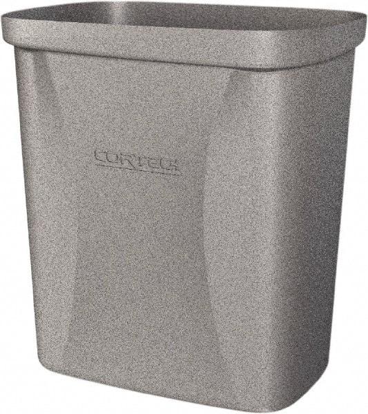 Made in USA - 10 Qt Gray Rectangle Trash Can - Polyethylene, None Graphic, Lid Not Included - Benchmark Tooling