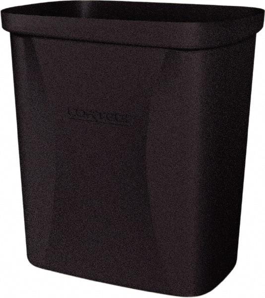 Made in USA - 10 Qt Black Rectangle Trash Can - Polyethylene, None Graphic, Lid Not Included - Benchmark Tooling