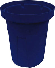 Made in USA - 22 Gal Blue Round Trash Can - Polyethylene, None Graphic, Lid Not Included - Benchmark Tooling