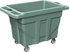 Made in USA - 1,000 Lb Load Capacity, 18.67 Cu Ft, 15 Bushels, 0.67 Cu Yd, Polyethylene Delivery Cart - 53" Wide x 31" Long x 38" High, Green - Benchmark Tooling