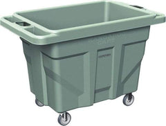 Made in USA - 1,000 Lb Load Capacity, 18.67 Cu Ft, 15 Bushels, 0.67 Cu Yd, Polyethylene Delivery Cart - 53" Wide x 31" Long x 38" High, Green - Benchmark Tooling